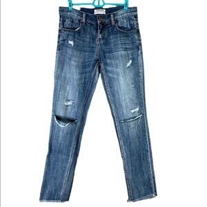 One Teaspoon Awesome Baggies Jeans Low Waist Relaxed Leg Blue Size 25